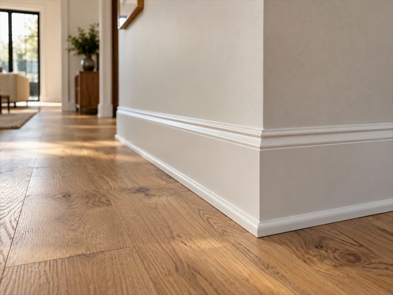 New baseboards and trim installation