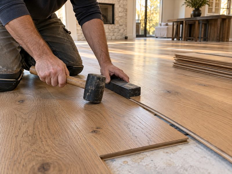 Hardwood floor installation