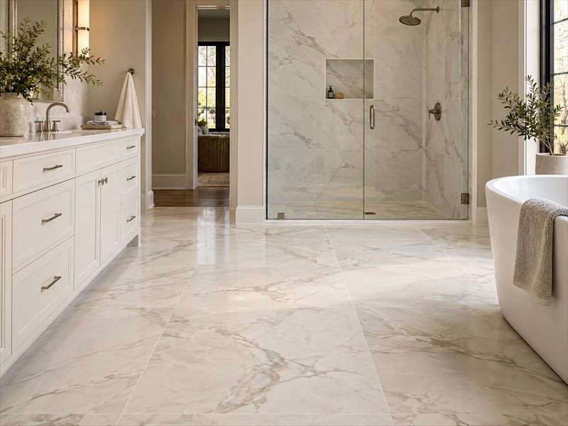 Tile floor and bathroom installation